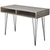 vidaXL Skrivebord med 2 hyller gr&aring;tt