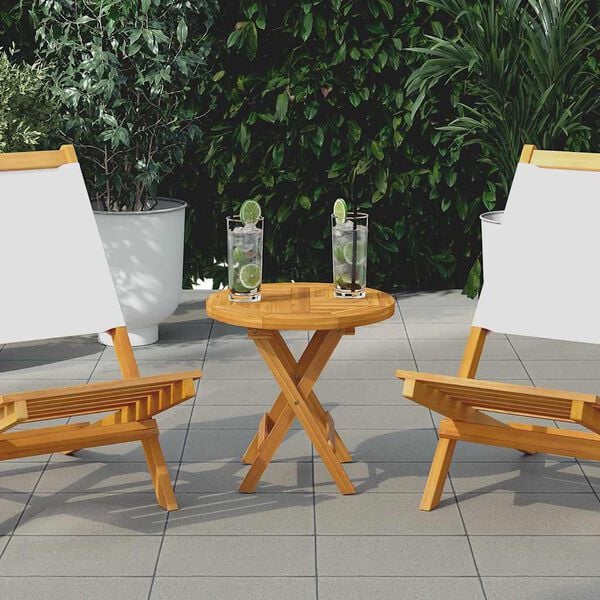 vidaXL Bordplate heltre teak 2,5 cm 40 cm