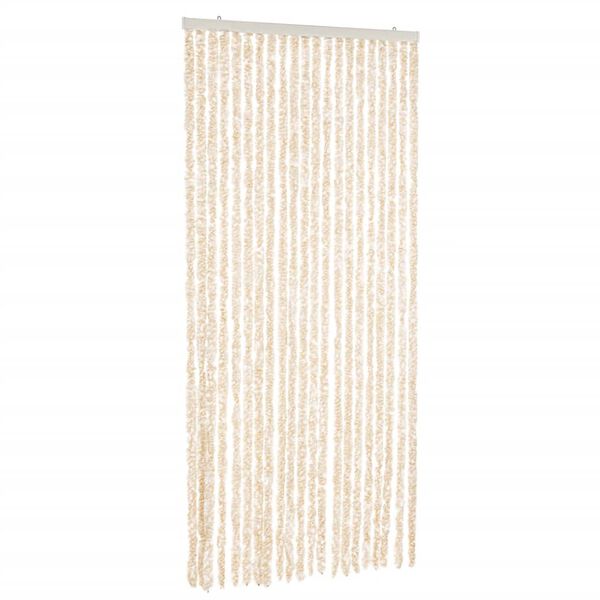 vidaXL Fluegardin beige og hvit 90x200 cm chenille