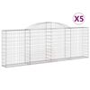 vidaXL Gabionkurver buede 5 stk 300x30x100/120 cm galvanisert jern
