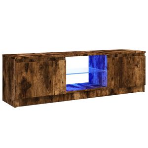 vidaXL TV-benk med LED-lys r&oslash;kt eik 120x30x36 cm
