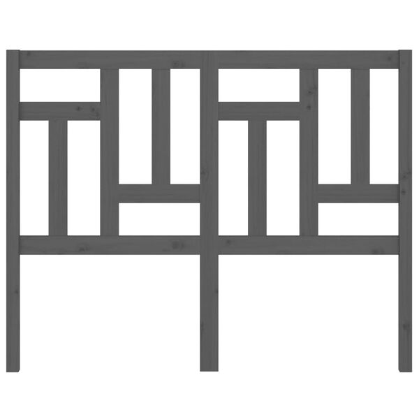 vidaXL Sengegavl grå 125,5x4x100 cm heltre furu