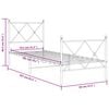 vidaXL Sengeramme i metall med hode- og fotgavl hvit 80x200 cm