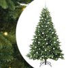 vidaXL Kunstig juletre med 300 LED med stativ gr&oslash;nn 210 cm PE og PVC