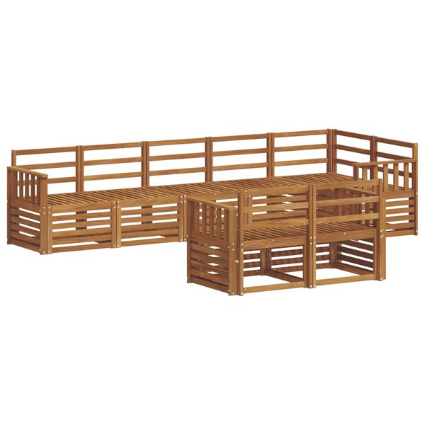 vidaXL Sofasett 8 pcs Naturlig Solid akasietre