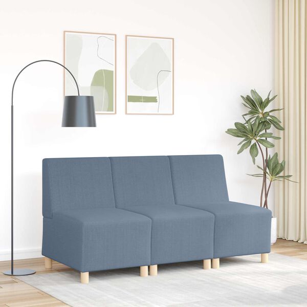 vidaXL | Modul Sofa Enhet Armfri | Bl&aring; 55 x 74 x 82 cm Kordfl&oslash;yel