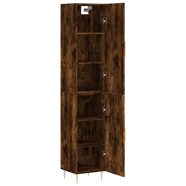 vidaXL Highboard r&oslash;kt eik 34,5x34x180 cm konstruert tre