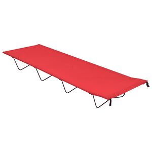 vidaXL Campingseng 180x60x19 cm oxfordstoff og st&aring;l r&oslash;d