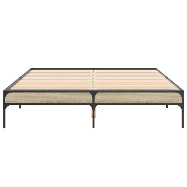 vidaXL Sengeramme sonoma eik 150x200 cm konstruert tre og metall