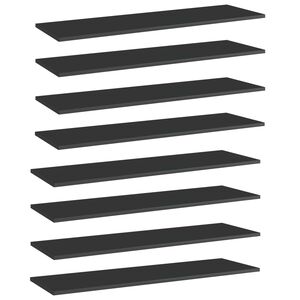 vidaXL Hylleplater 8 stk h&oslash;yglans svart 100x30x1,5 cm sponplate