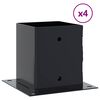 vidaXL Stolpebunner firkantet 4 stk 121x121 mm pulverlakkert st&aring;l