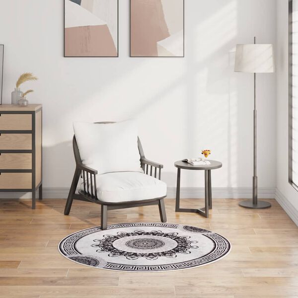 vidaXL Vaskbart teppe φ120 flerfarget sklisikker