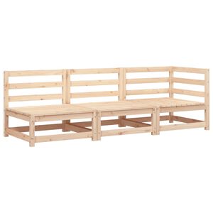 vidaXL Hagesofa 3-seters heltre furu