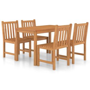 vidaXL 5-delers hagespisesett 120x70 cm heltre teak