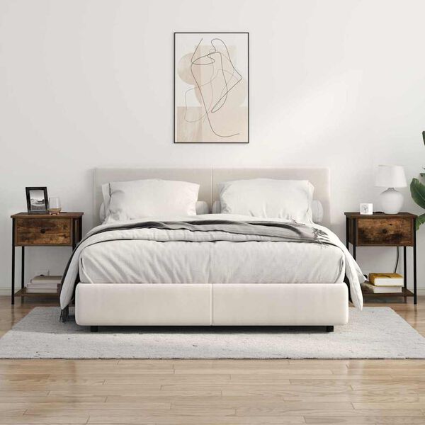 vidaXL Nattbordskap 2 pcs R&oslash;kt eik 42 x 41 x 56 cm Konstruert tre