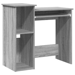 vidaXL Skrivebord med hyller gr&aring; sonoma 84x40x78 cm konstruert tre