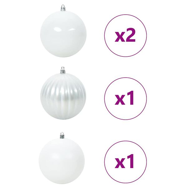 vidaXL Julekulsett XXL 4 pcs Hvit Plast