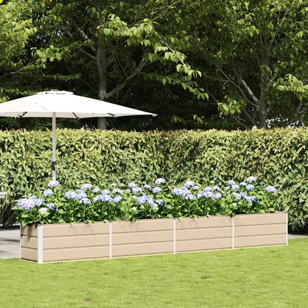 vidaXL Plantekassed Elfenben 480 x 50 x 45 cm Galvanisert St&aring;l