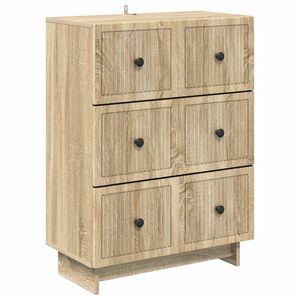 vidaXL Skuffeskap Sonoma eik 66 x 34,5 x 90 cm Konstruert tre