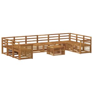 vidaXL Utend&oslash;rs sofa-sett 8 stk. Naturlig Solid akasietre