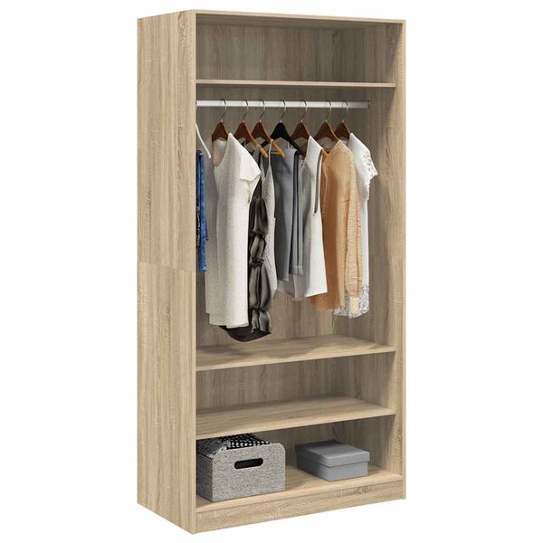 vidaXL Garderobe sonoma eik 100x50x200 cm konstruert tre