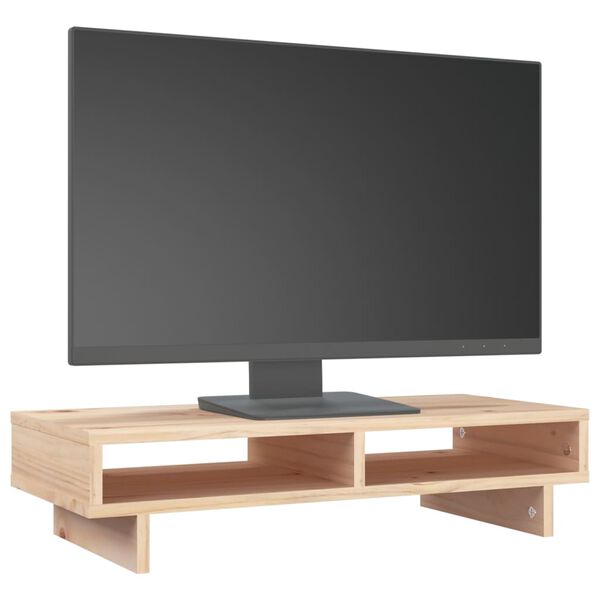 vidaXL Monitorstativ 60x27x14 cm heltre furu
