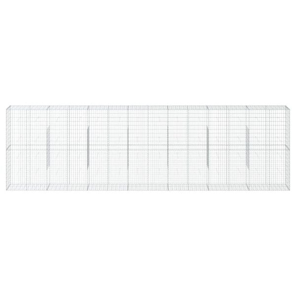 vidaXL Gabionkurv med deksel 700x50x200 cm galvanisert jern