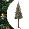 vidaXL Slim juletre gr&oslash;nn 180 cm PVC og Massivt Furu tre