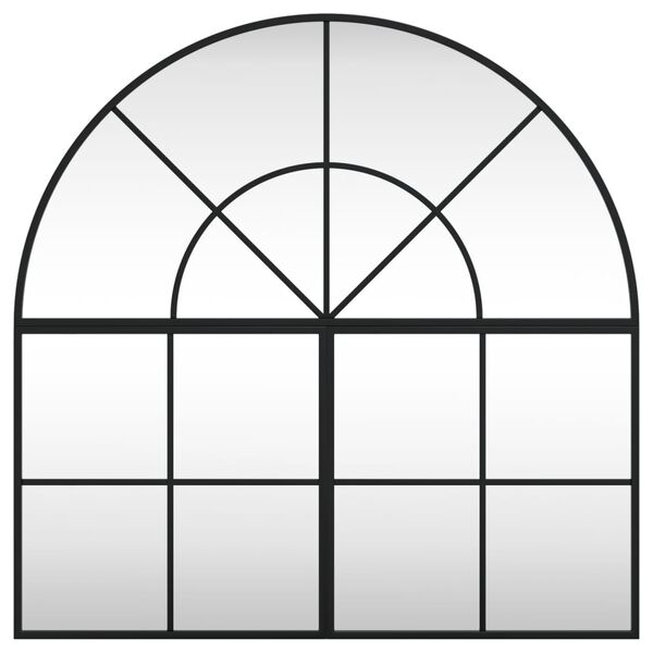 vidaXL Veggspeil svart 80x80 cm buet jern