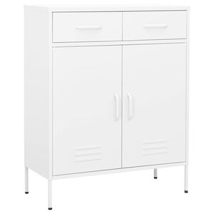 vidaXL Oppbevaringsskap hvit 80x35x101,5 cm st&aring;l