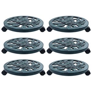 vidaXL Pottetraller 6 stk grønn 38 cm plast
