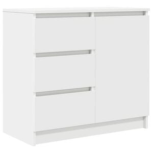 vidaXL Skjenk med skuff hvit 71x35x65 cm konstruert tre