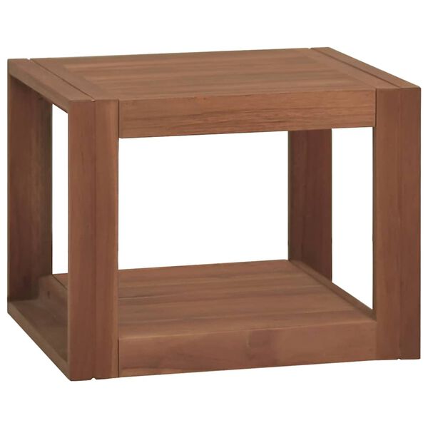vidaXL Veggmontert baderomsskap 45x45x35 cm heltre teak