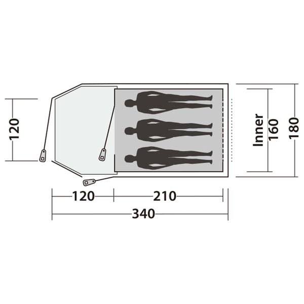 Easy Camp Telt Blazar 300 3 personer rustikk gr&oslash;nn