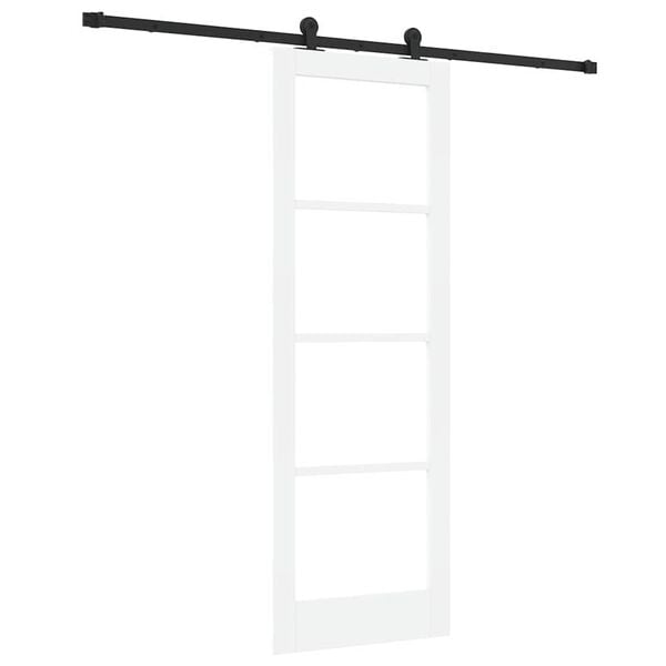 vidaXL Skyved&oslash;r ORKDAL Hvit 73,5 x 211 cm Massivt furutre og glass