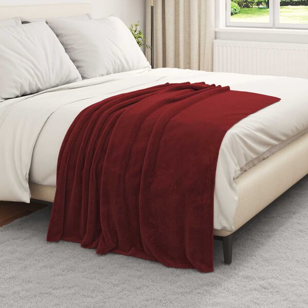vidaXL Kastepledd 6 pcs Bordeaux R&oslash;d 130 x 150 cm Fleece