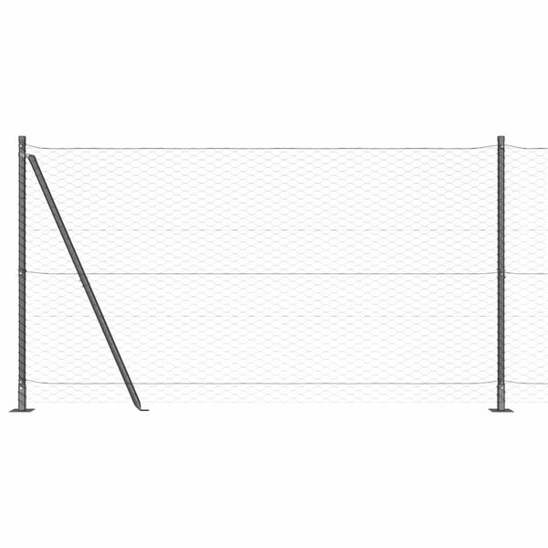 vidaXL Gjerdep&aring;le Gr&aring; 25 x 1,5 m (36 mm nett) St&aring;l