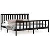 vidaXL Sengeramme med hodegavl svart 200x200 cm heltre furu