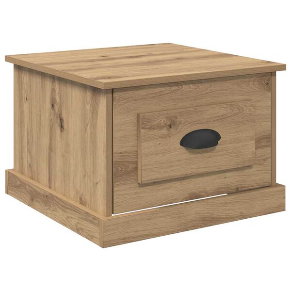 vidaXL Kaffebord med skuff Artisan Eik 50 x 50 x 35 cm Konstruert tre