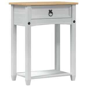 vidaXL Konsollbord med skuff Hvit 55 x 35 x 73 cm Massiv furu
