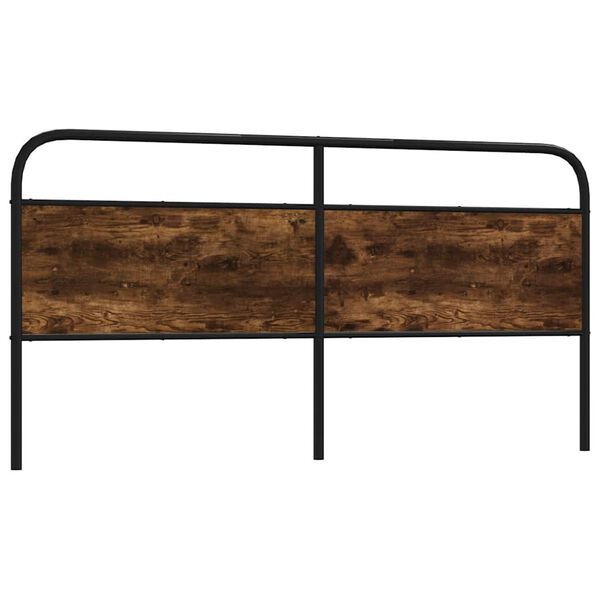 vidaXL Utskiftbar sengegavl r&oslash;kt eik 190 cm st&aring;l og konstruert tre