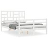 vidaXL Sengeramme med hodegavl hvit 140x190 cm heltre
