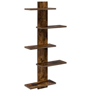 vidaXL Vegghengt Flytende Hylle R&oslash;kt Eik 48,5 x 15 x 101 cm