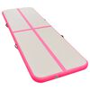 vidaXL Oppblåsbar gymnastikkmatte med pumpe 500x100x10 cm PVC rosa