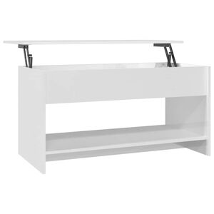 vidaXL Salongbord h&oslash;yglans hvit 102x50x52,5 cm konstruert tre