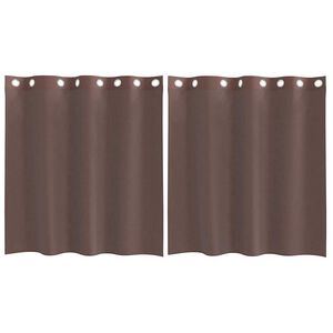vidaXL Voilegardiner med grommets 2 stk brun 140x140 cm
