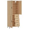 vidaXL Highboard sonoma eik 69,5x34x180 cm konstruert tre