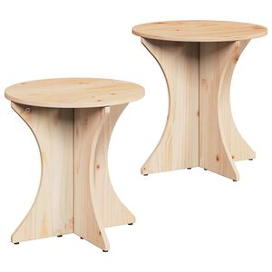 vidaXL Kaffebord 2 pcs Naturlig Heltre furu