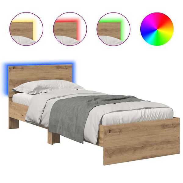 vidaXL Sengestamme Artisan Eik 75 x 190 cm Konstruert tre