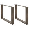 vidaXL Salongbordben U-formet 2 stk naturst&aring;l 60 x (42-43) cm st&aring;l